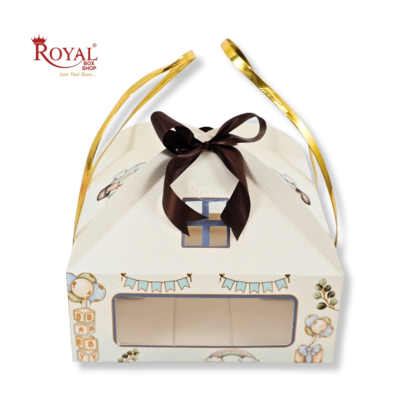 Baby Blue Hut Gift Box | RBF-55 D2 | 9.75x9.75x4 Inches
