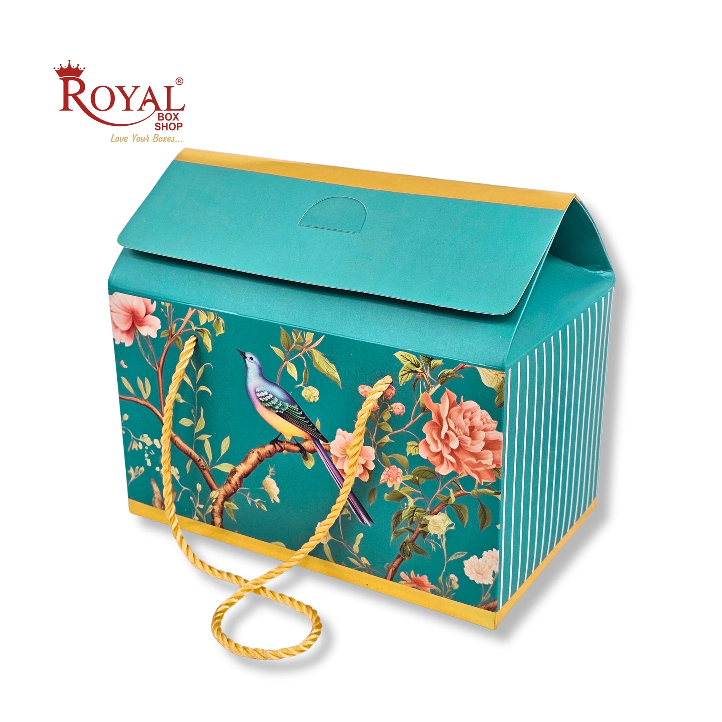 Royal Box Shop® Premium Gift Hamper Box | RBF-56 D1 | 10x6x6 Inch | Bird Print