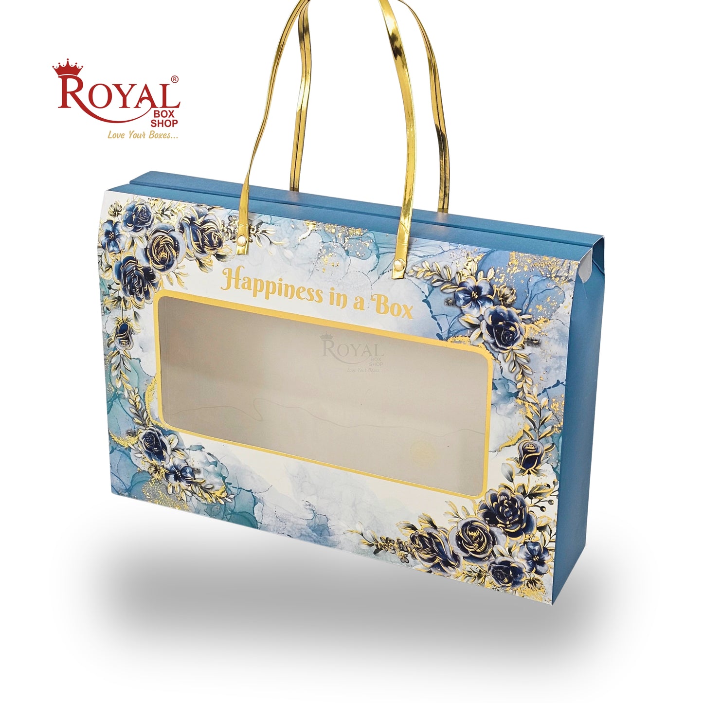 Premium Hamper Gift Bag I RBF-58 D2 I Grey Floral With Golden Leafing