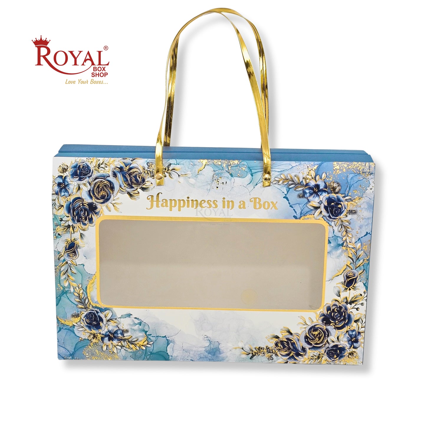 Premium Hamper Gift Bag I RBF-58 D2 I Grey Floral With Golden Leafing