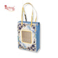 Premium Hamper Gift Bag I RBF-59 D2 I Grey Floral With Golden Leafing