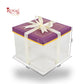 Tall Transparent Square Box with Ribbon | RBF-60 D1 | 8x8x7 Inch | Perfect for Cakes & Gifts