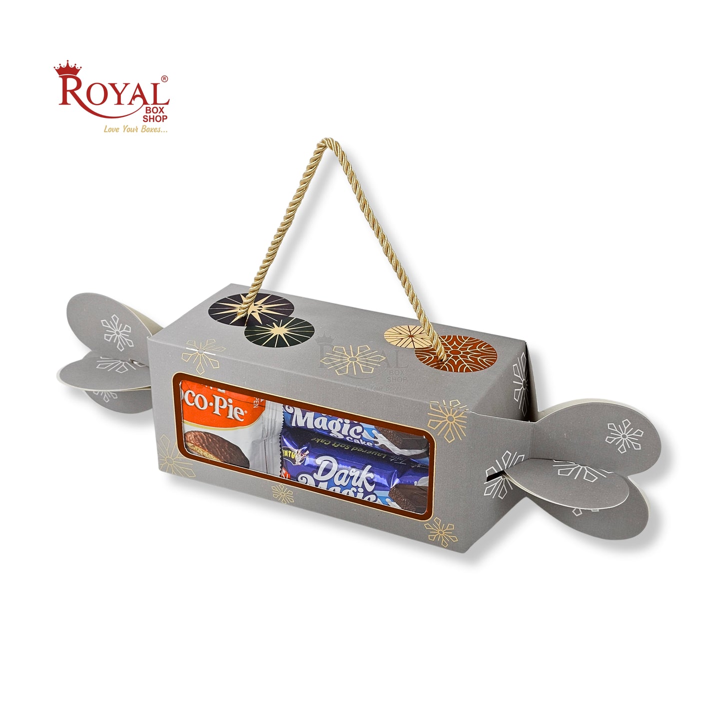 Royal Box Shop® Toffee Shape Gift Hamper Box with Window & Handle | RBF-62 D1 I 7.5x3.5x3.5 Inch