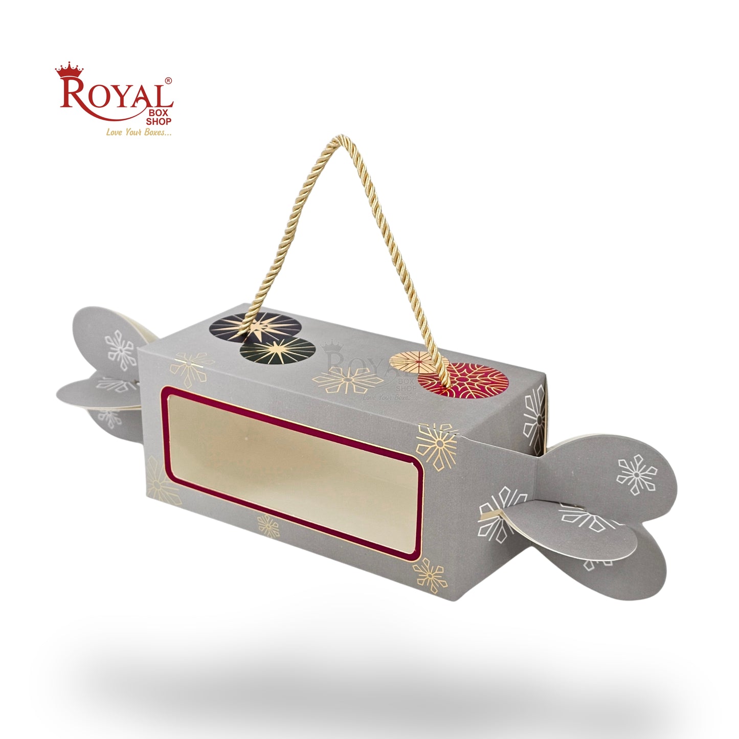 Royal Box Shop® Toffee Shape Gift Hamper Box with Window & Handle | RBF-62 D1 I 7.5x3.5x3.5 Inch