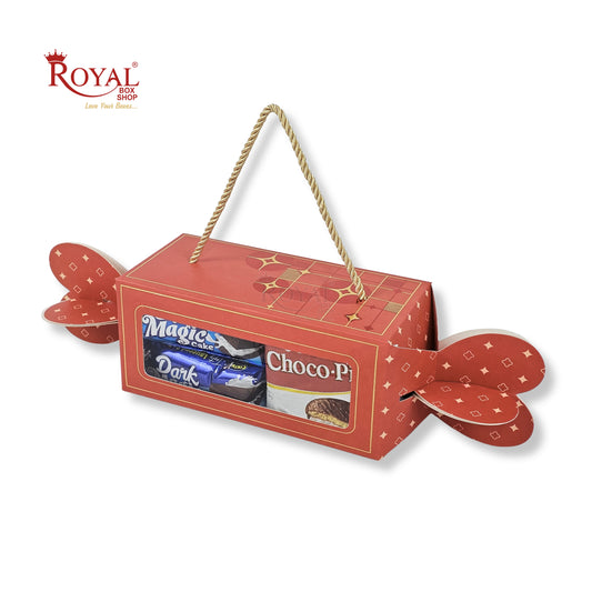 Royal Box Shop® Fancy Candy Style Gift Box with Window | RBF-62 D2 I 7.5x3.5x3.5 Inch
