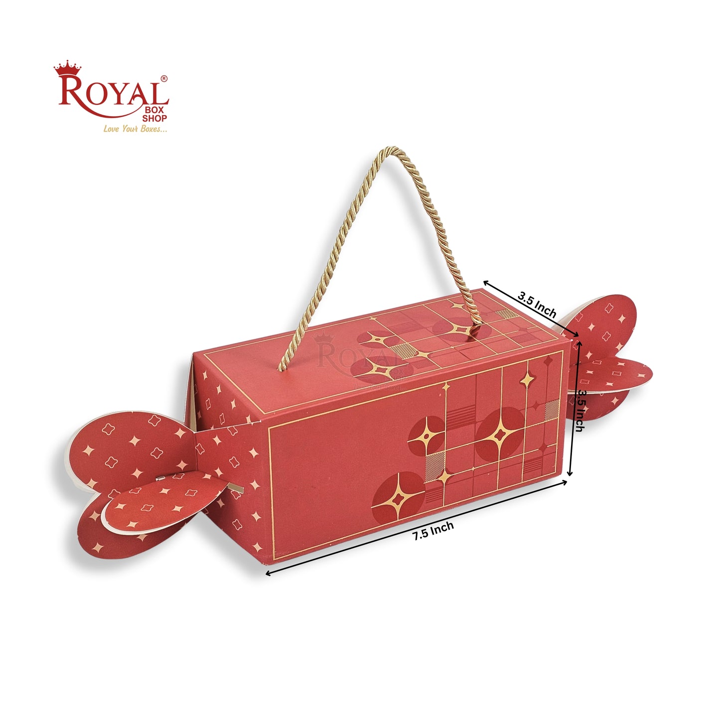 Royal Box Shop® Fancy Candy Style Gift Box with Window | RBF-62 D2 I 7.5x3.5x3.5 Inch