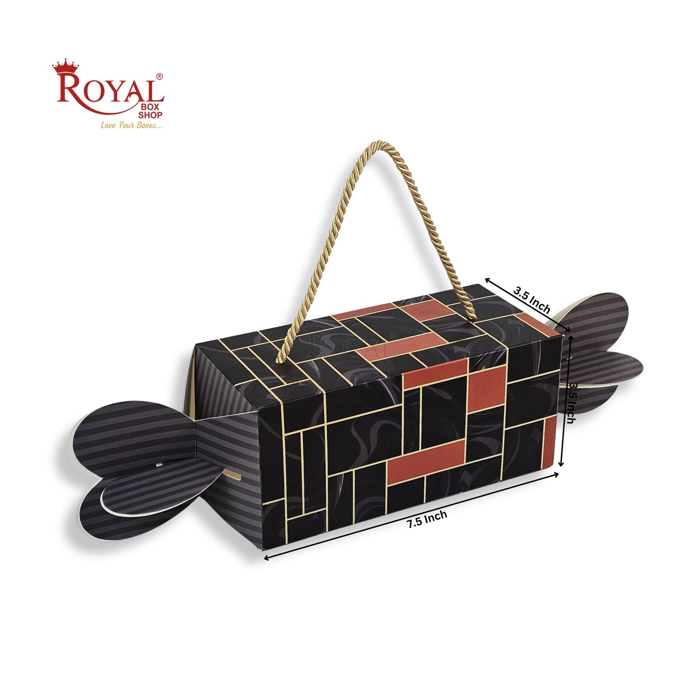 Royal Box Shop® Candy Shape Gift Box with Handle | RBF-62 D4 I 7.5x3.5x3.5 Inch
