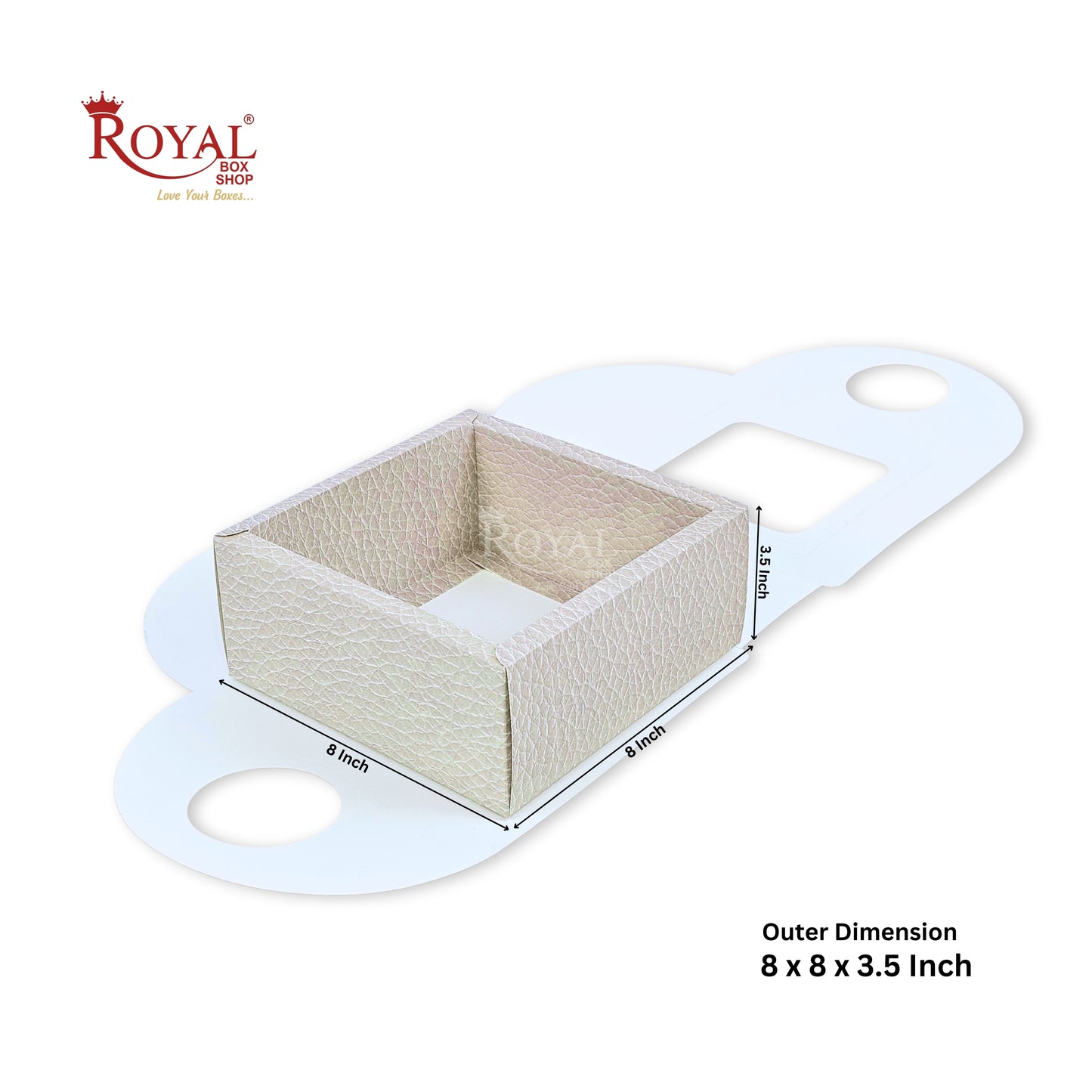 Heart Shape Valentine Gift Box | RBF-64 D2 | 13x13x3.5 Inch | Ivory Leather Texture Finish