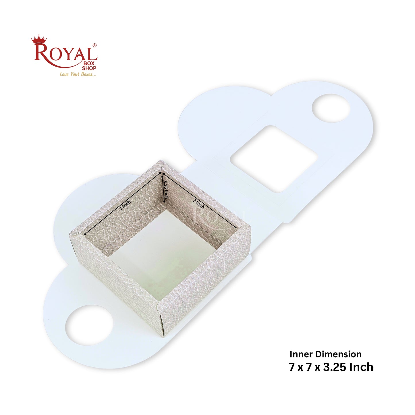 Heart Shape Valentine Gift Box | RBF-64 D2 | 13x13x3.5 Inch | Ivory Leather Texture Finish