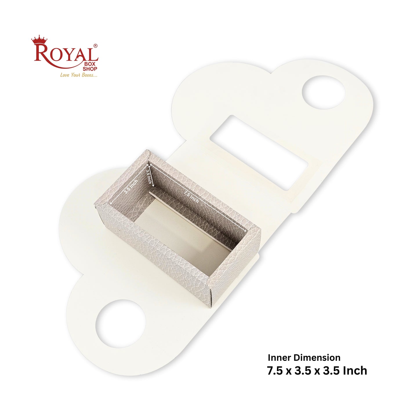 Royal Box Shop® Heart Shape Gift Hamper Bag With Handle | RBF-65 Ivory