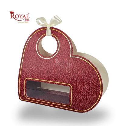 Heart Shape Valentine Gift Box with Window | RBF-65 D1 | 12×11×3.5 Inch I Red I  Royal Box Shop