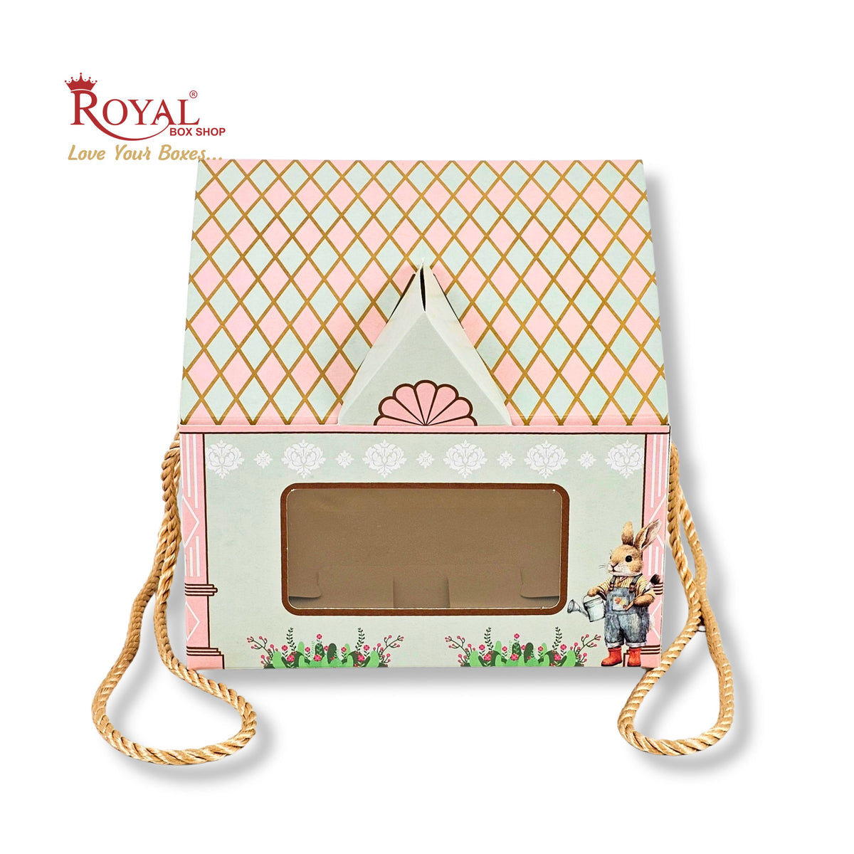 Hut Theme Gift Boxes | RBF 2620 D1 | 7x7x3.75 Inch | Pink