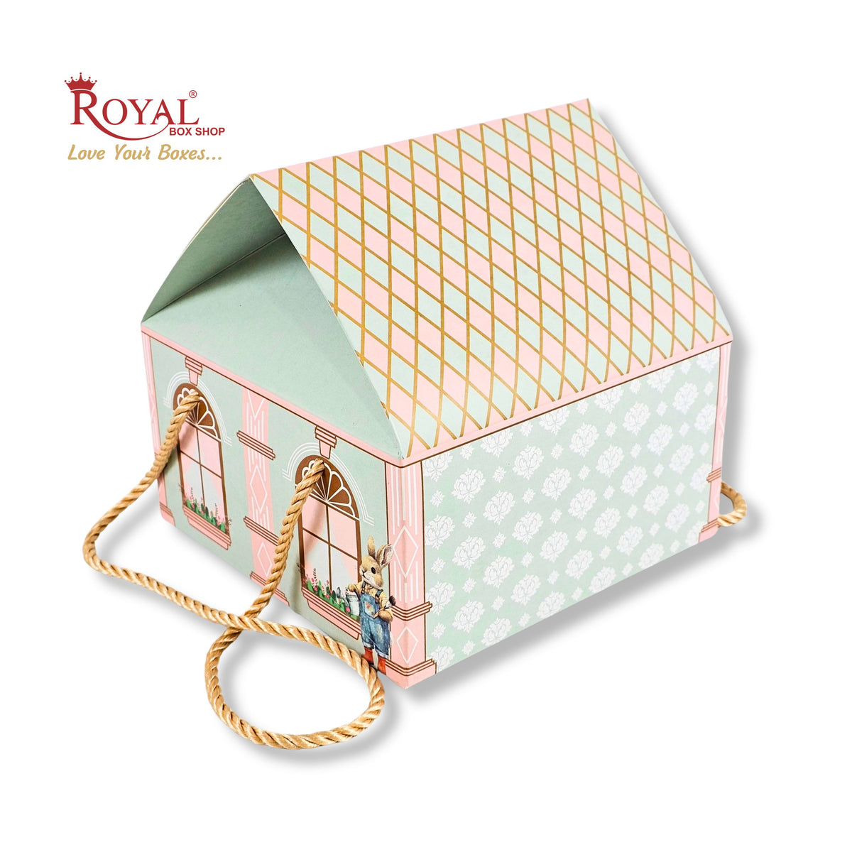 Hut Theme Gift Boxes | RBF 2620 D1 | 7x7x3.75 Inch | Pink