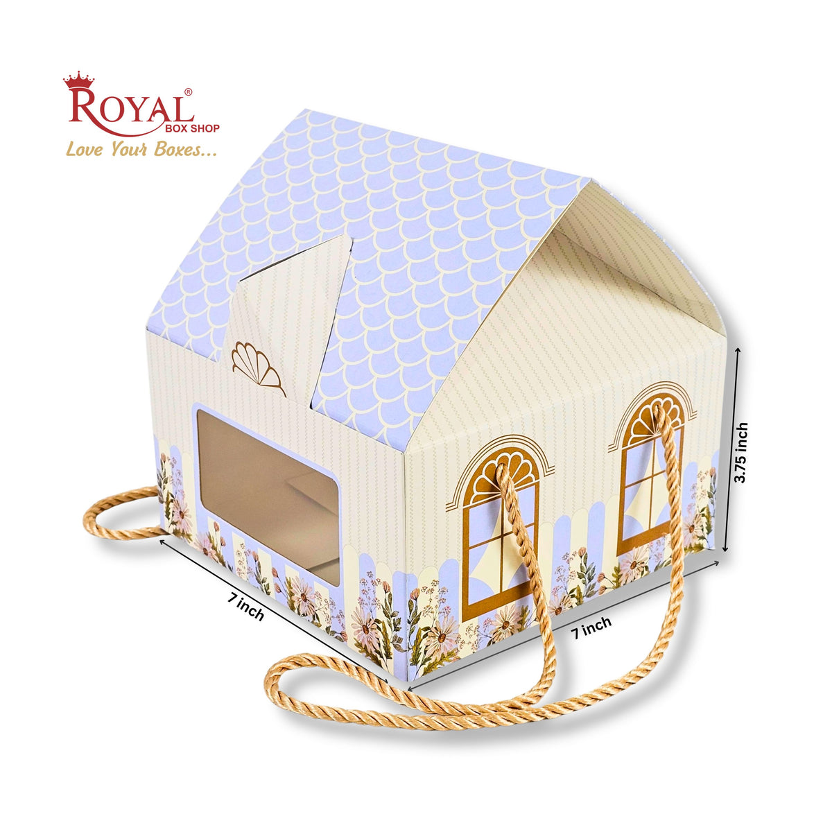 Hut Theme Gift Boxes | RBF 2620 D2 | 7x7x3.75 Inch | Blue