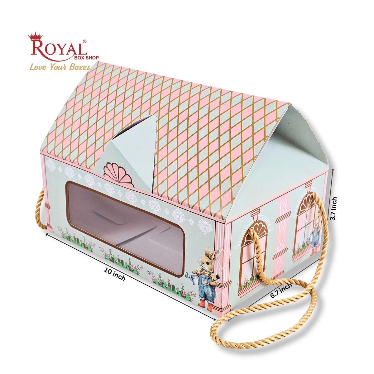 Hut Theme Gift Boxes |  RBF 2621 D1 I 10x6.7x3.7 Inch | Pink