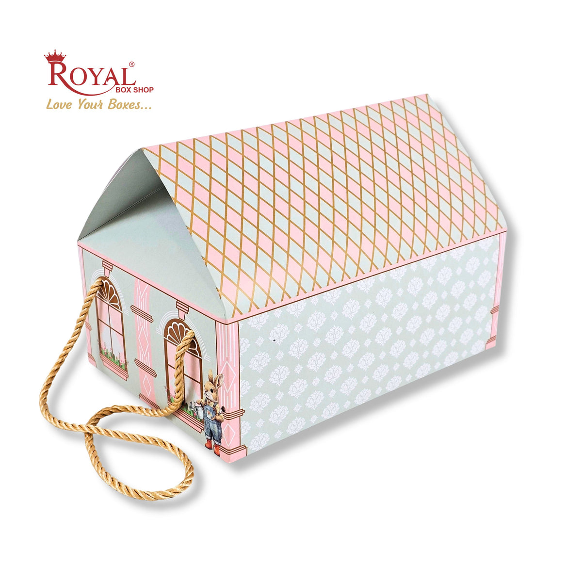 Hut Theme Gift Boxes |  RBF 2621 D1 I 10x6.7x3.7 Inch | Pink