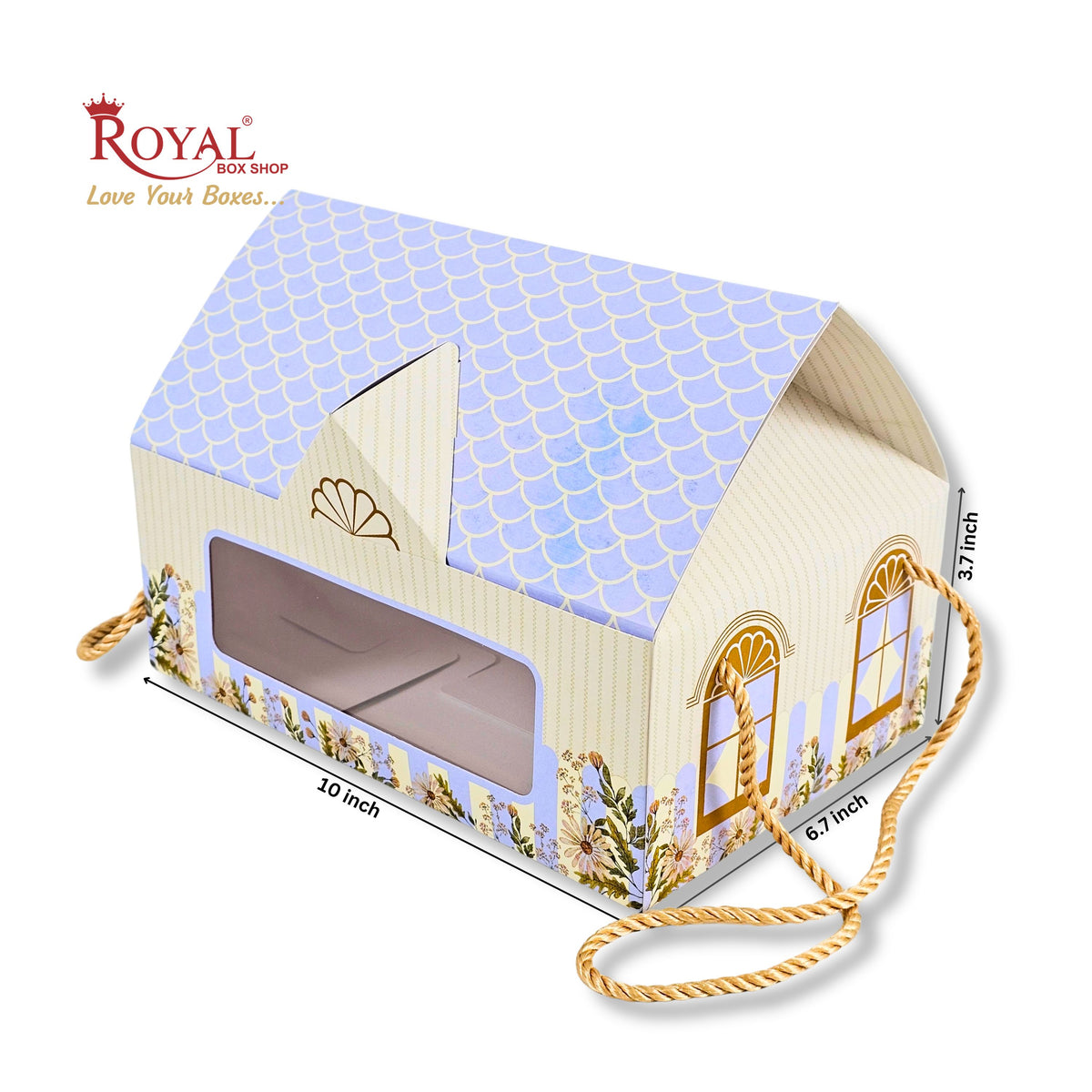 Hut Theme Gift Boxes |  RBF 2621 D2 I 10x6.7x3.7 Inch | Blue