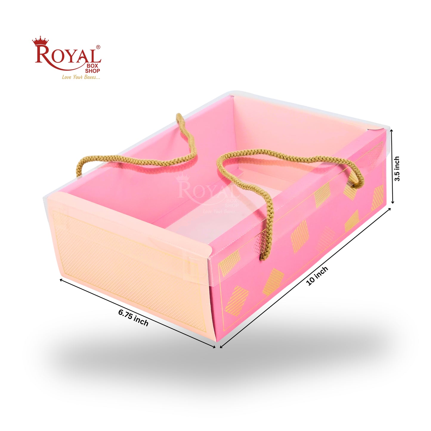 Premium Gift Hamper Bags with Transparent Lid | 10x6.75x3.5 inches | RBF2622 D1