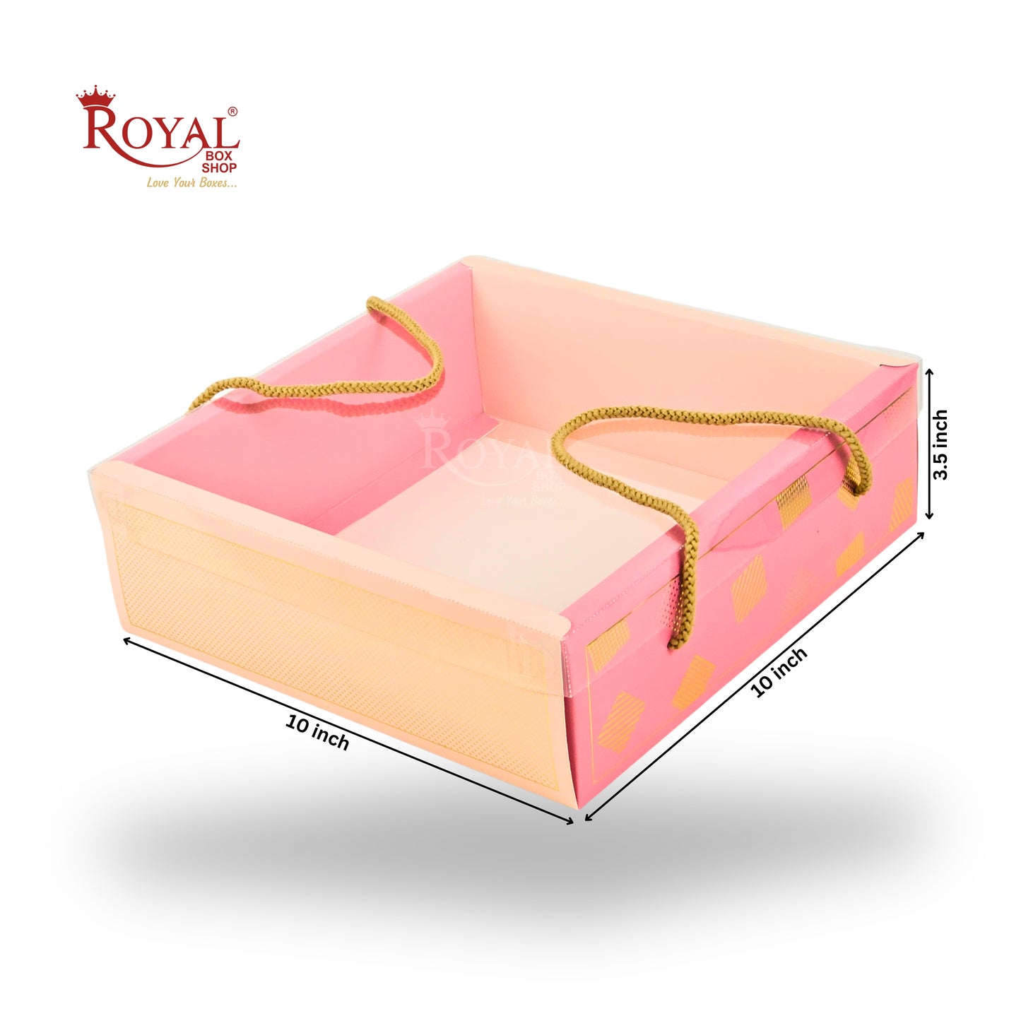 Premium Gift Hamper Bags with Transparent Lid | 10x10x3.5 inches | RBF2623 D1