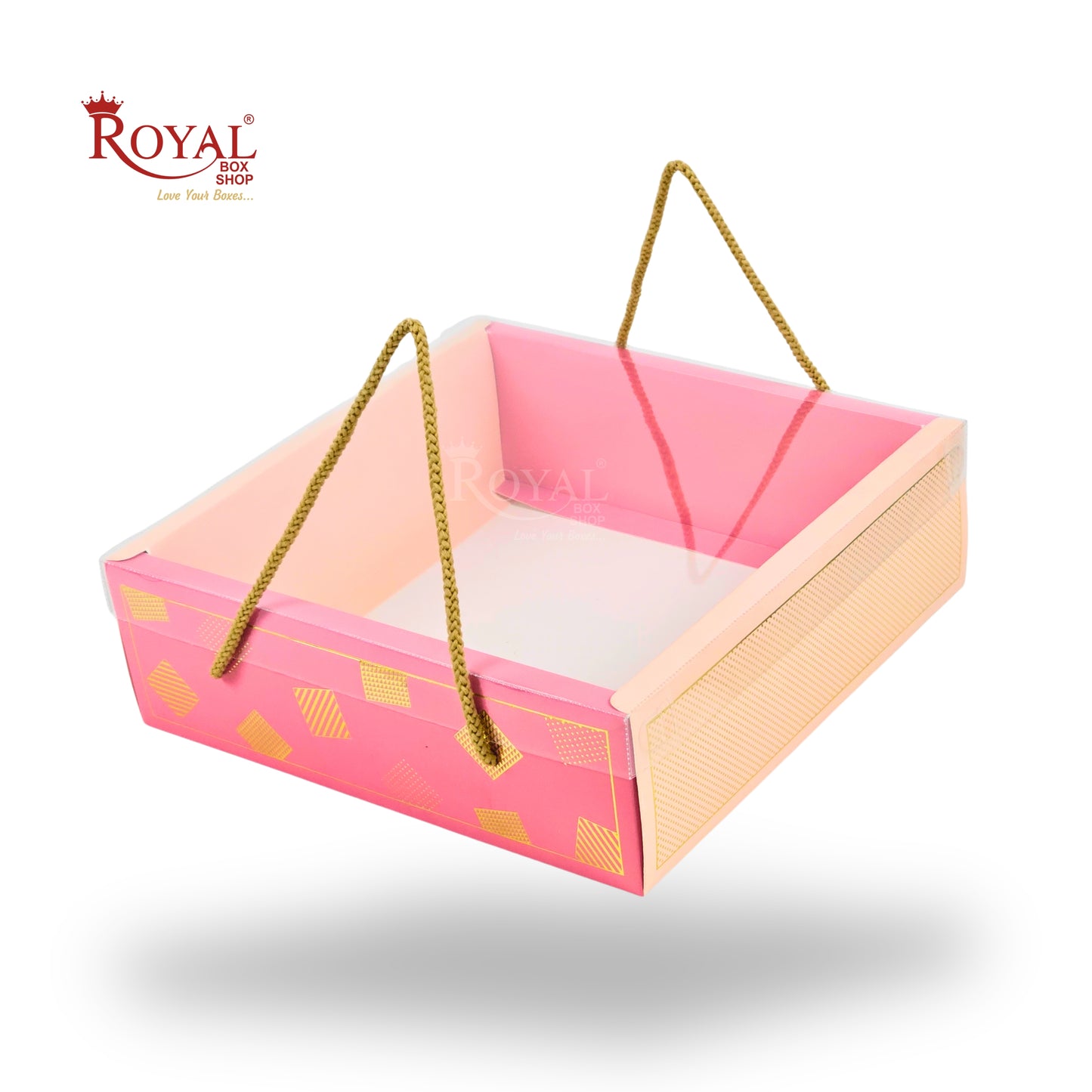 Premium Gift Hamper Bags with Transparent Lid | 10x10x3.5 inches | RBF2623 D1