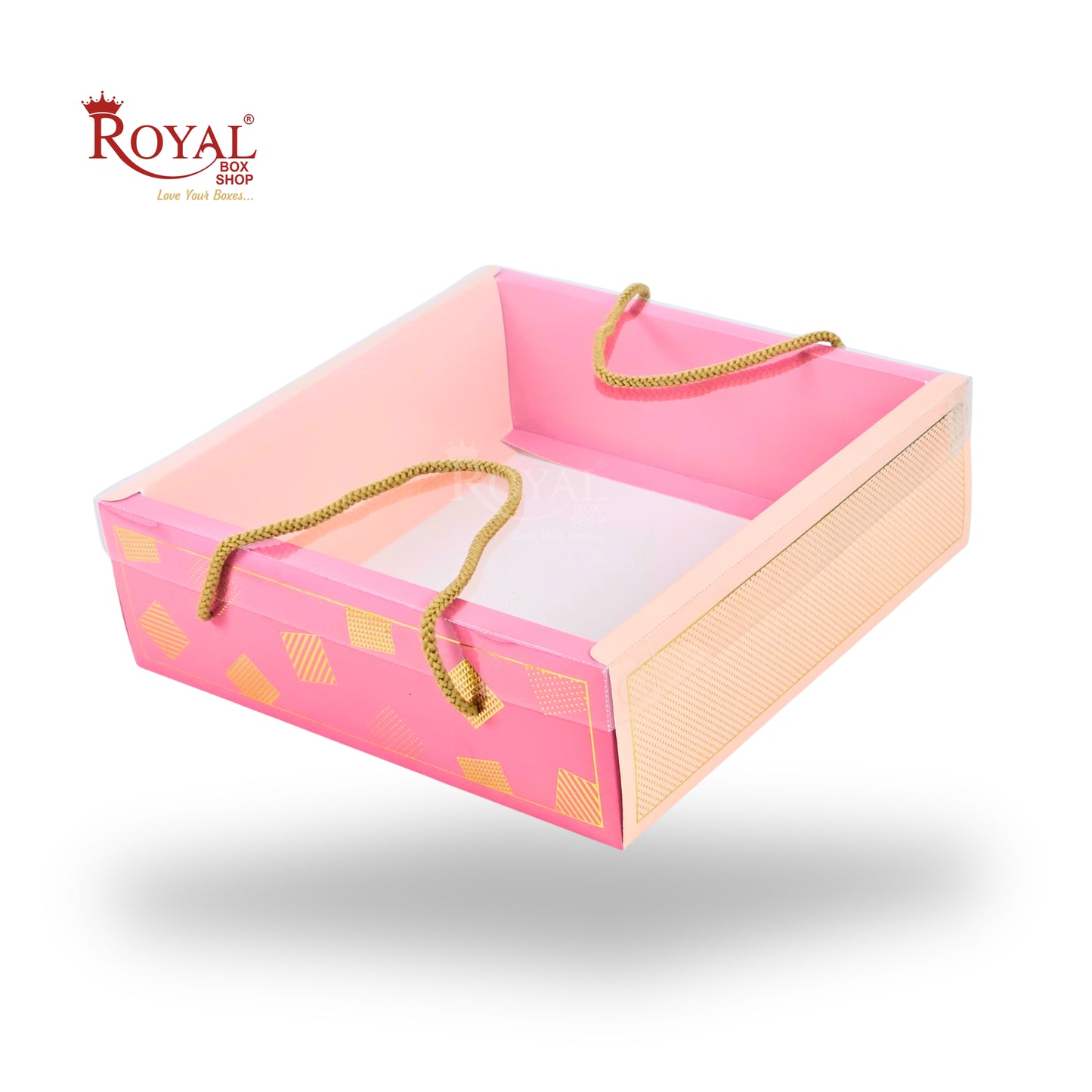 Premium Gift Hamper Bags with Transparent Lid | 10x10x3.5 inches | RBF2623 D1