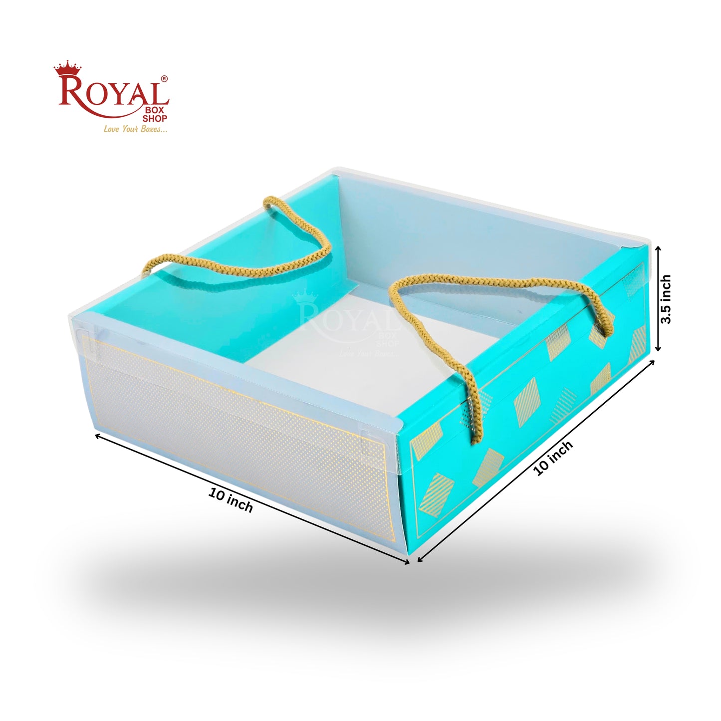 Premium Gift Hamper Bags with Transparent Lid | 10x10x3.5 inches | RBF2623 D2