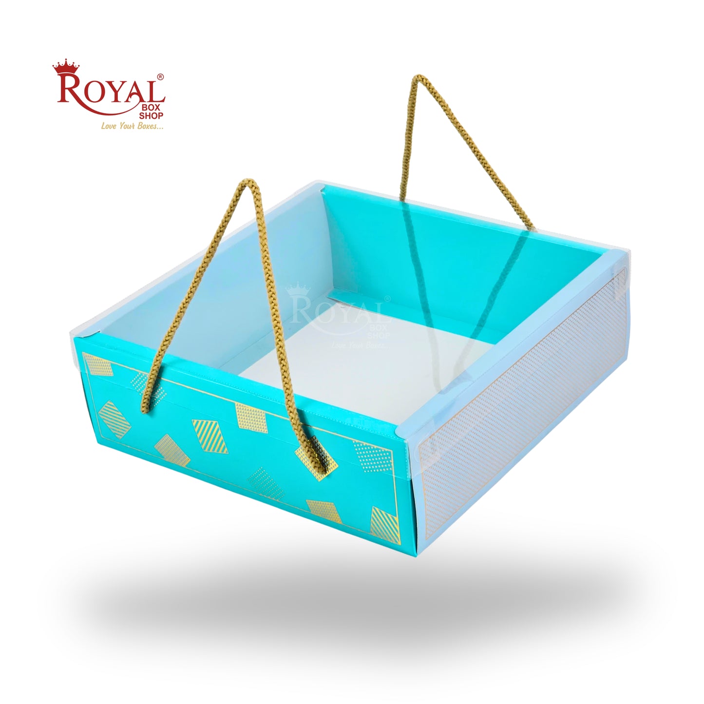 Premium Gift Hamper Bags with Transparent Lid | 10x10x3.5 inches | RBF2623 D2