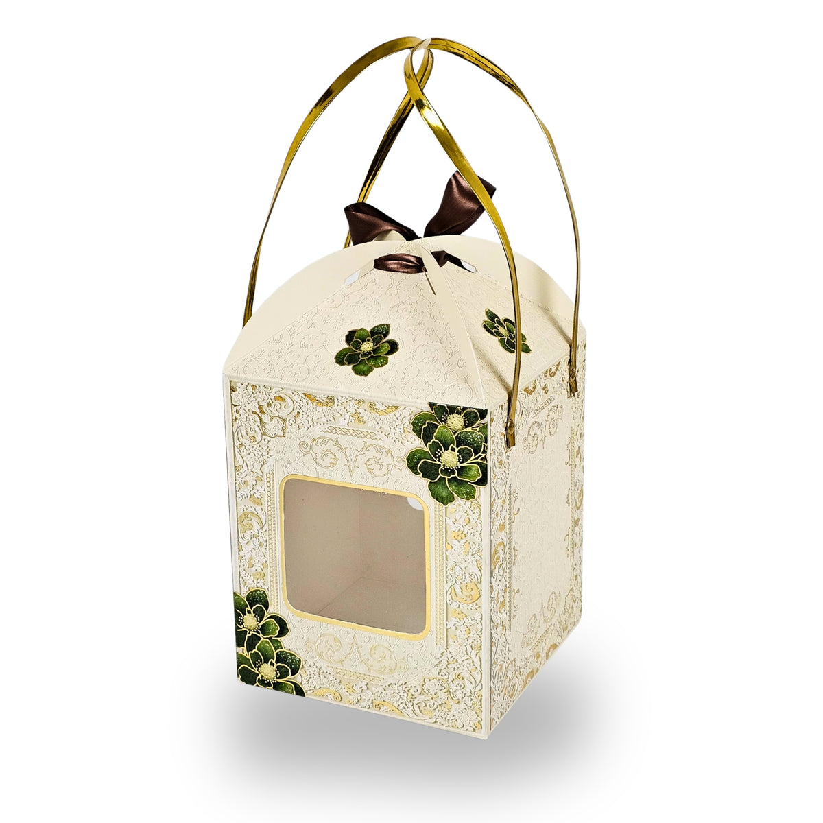 Royal Box Shop® Premium Floral Gift Hamper Box with Handle & Window I 6.75x6.75x8 Inch I RBF-68 D1