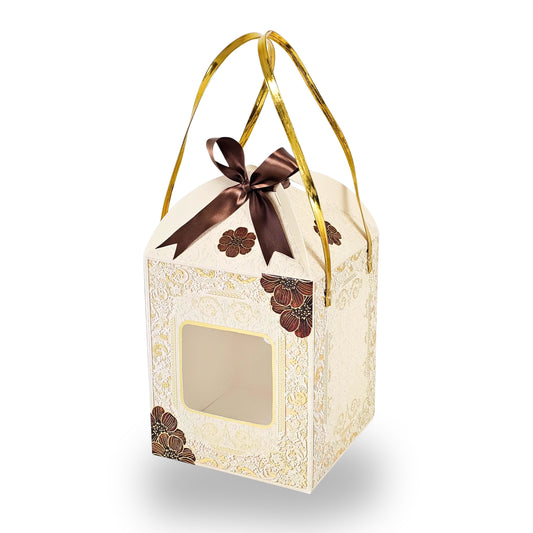 Royal Box Shop® Premium Floral Gift Hamper Box with Handle & Window I 6.75x6.75x8 Inch I RBF-68 D2