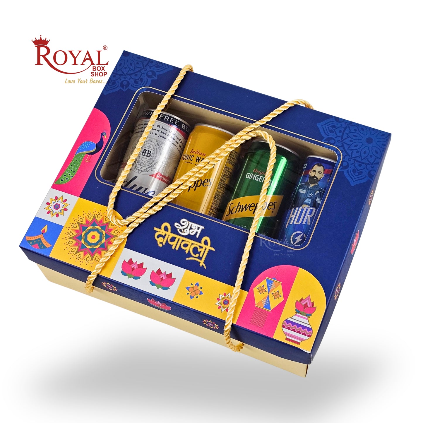 Festive Corporate Diwali Gift Box I RBF-52 D2 I With Embossed Foil Print & Window Display