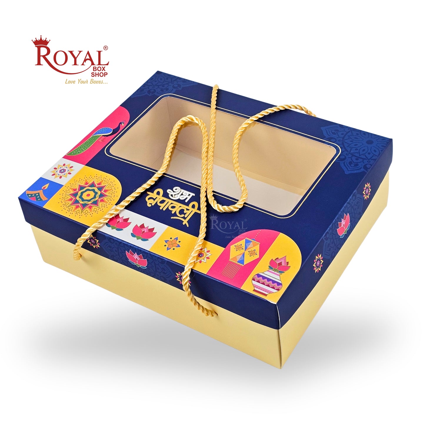 Festive Corporate Diwali Gift Box I RBF-52 D2 I With Embossed Foil Print & Window Display