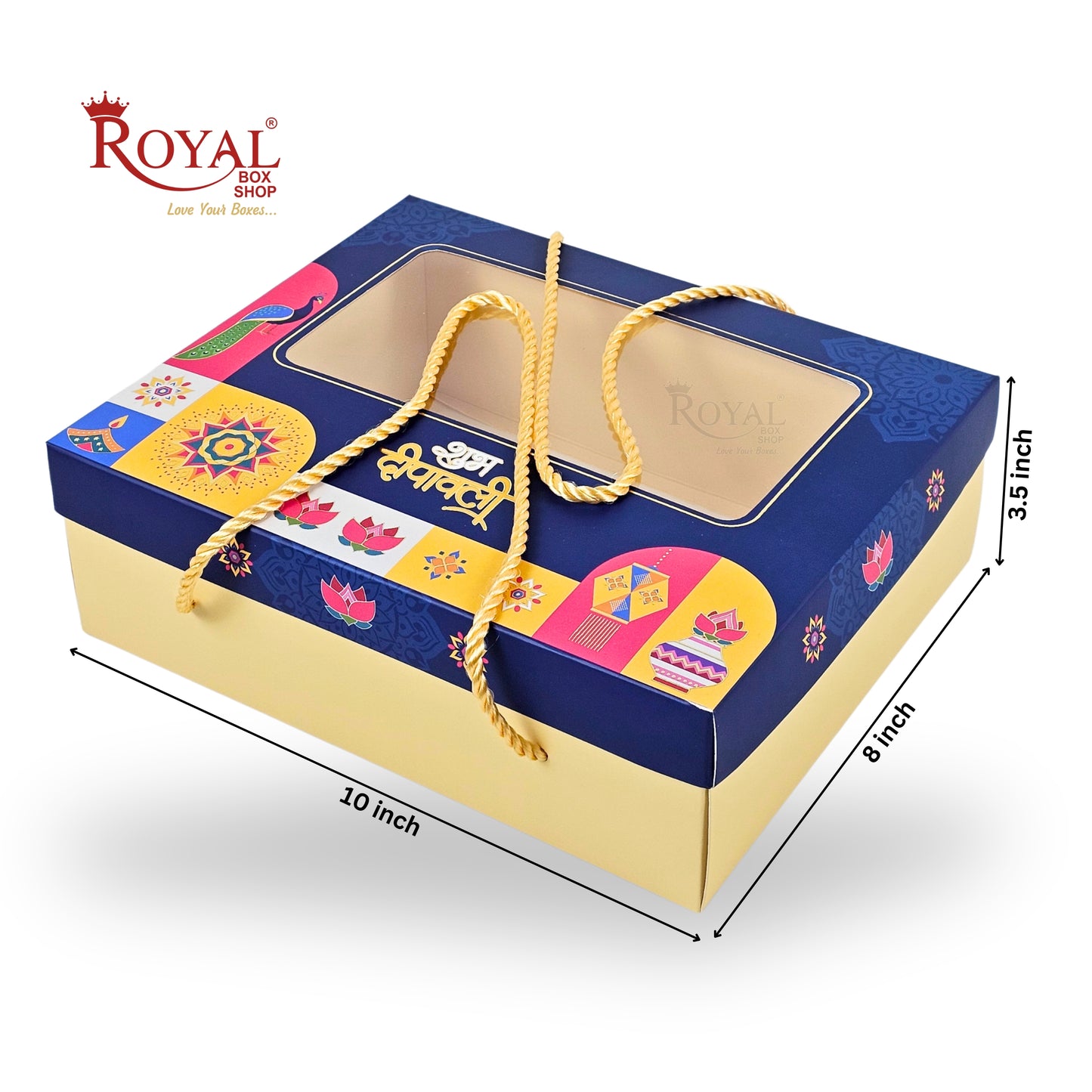 Festive Corporate Diwali Gift Box I RBF-52 D2 I With Embossed Foil Print & Window Display