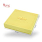 Premium Wedding Favor Bhaji and Sweets Box | 10.5x10.5x2 Inch | Yellow Swirl Print