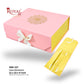 Pink and golden Royal Box Shop gift box packaging set, featuring a closed pink outer box with a white bow and gold mandala design, alongside an open yellow inner box, on a white background with product text.