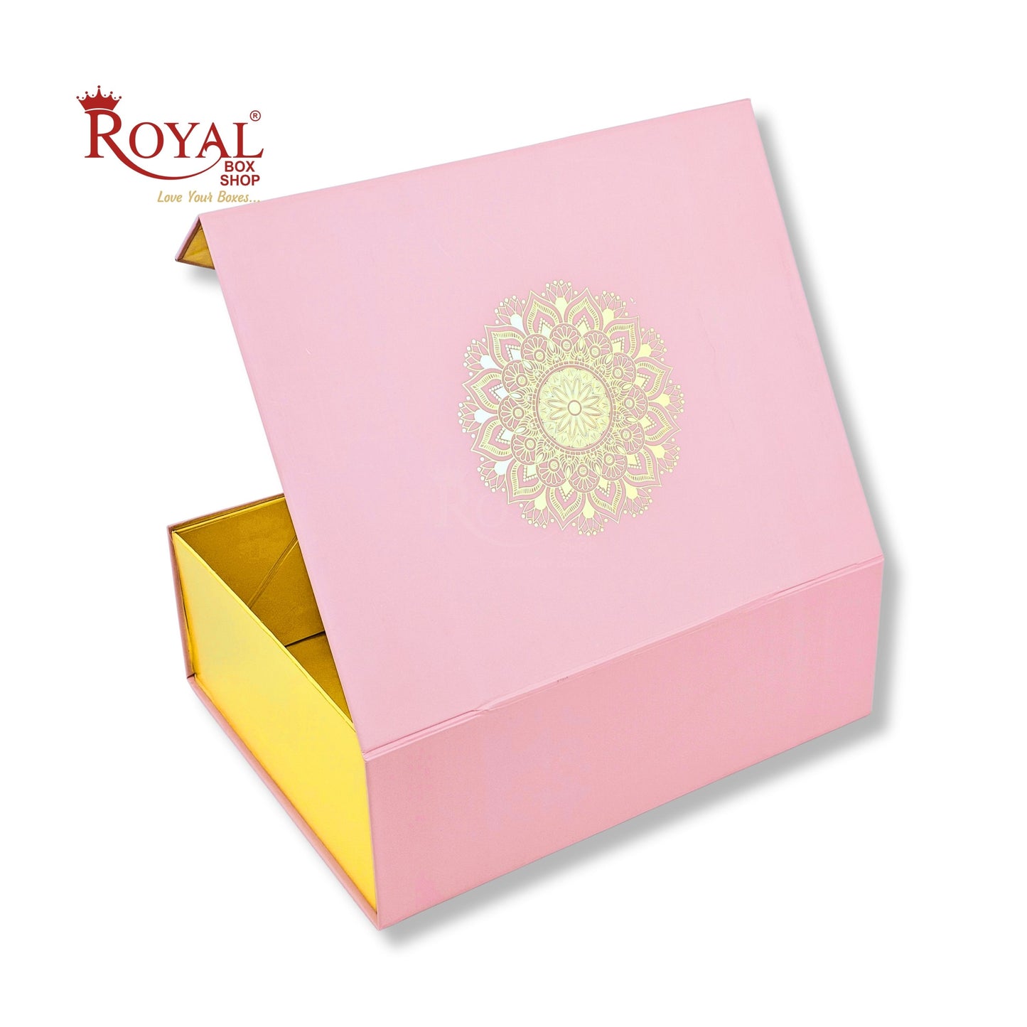 Royal Box Shop® Premium Rigid Gift Box I 12x10x4 Inch I Royal Pink I Collapsible with Ribbon