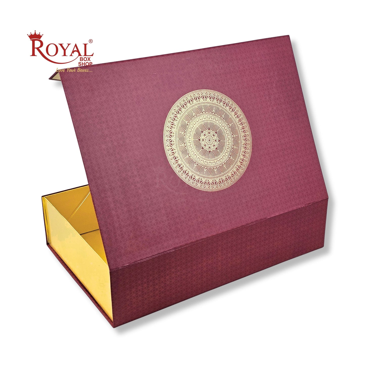 Royal Box Shop® Premium Rigid Gift Box I 17x12x4 Inch I Royal Red I Collapsible with Ribbon