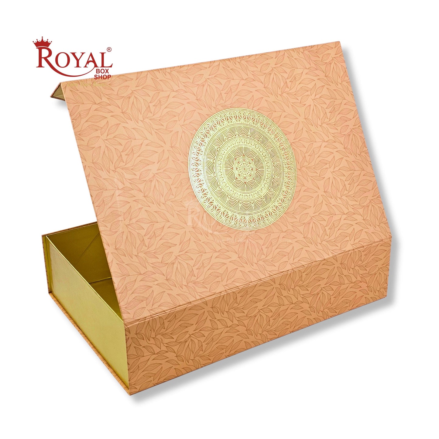 Royal Box Shop® Premium Rigid Gift Box I 17x12x4 Inch I Royal Orange I Collapsible with Ribbon