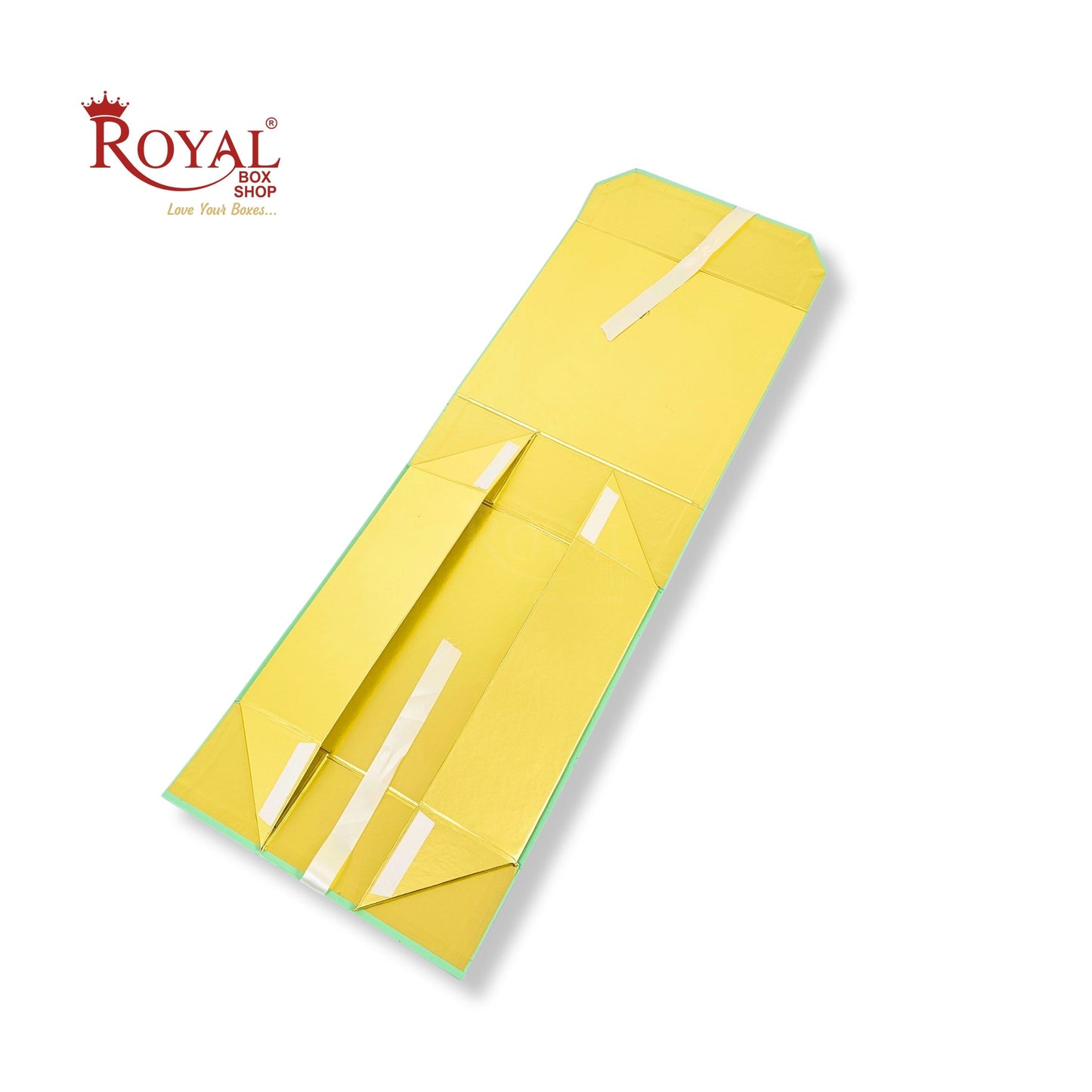 Royal Box Shop® Premium Rigid Gift Box I 12x12x4 Inch I Royal Green I Collapsible with Ribbon