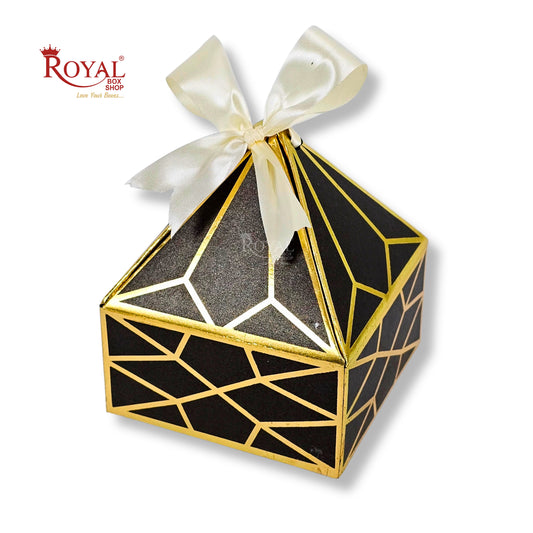 Royal Diamond Gift Box I RCF-03 I Brown with Gold Print I 4x4x2 Inch