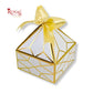 Royal Diamond Gift Box I White with Gold Print I 4x4x2 Inch I RCF-03 I Perfect for Sweets, Party Favors