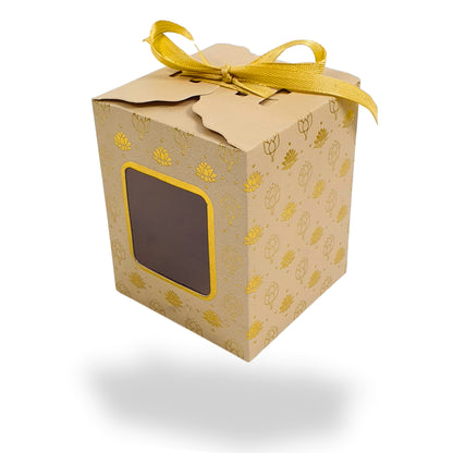 Premium Gift Box | RCF-06 | 3x2.5x2.5 inches | Cream With Flower Leafing