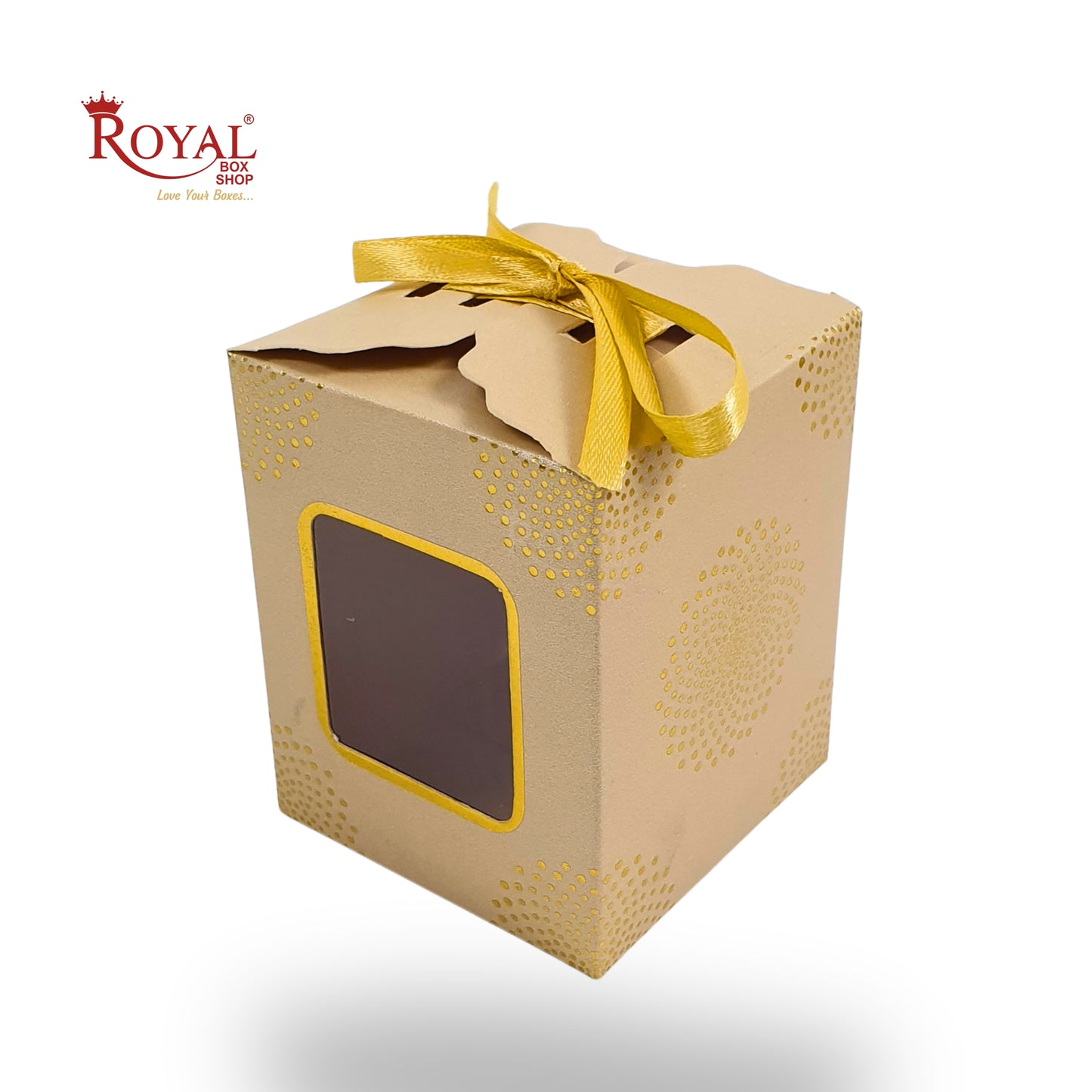 Premium Gift Box | RCF-06 | 3x2.5x2.5 inches | Cream With Golden Leafing