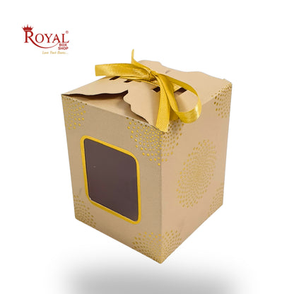 Premium Gift Box | RCF-06 | 3x2.5x2.5 inches | Cream With Golden Leafing