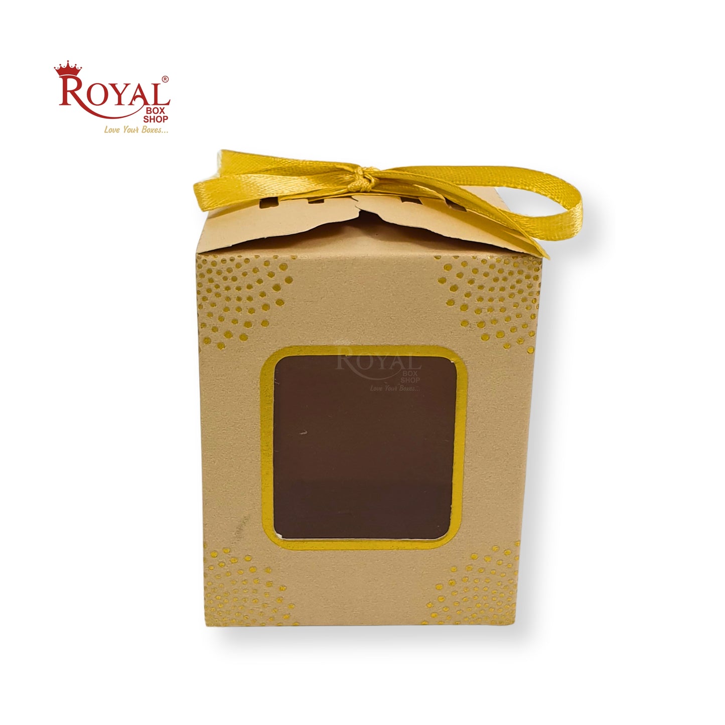Premium Gift Box | RCF-06 | 3x2.5x2.5 inches | Cream With Golden Leafing