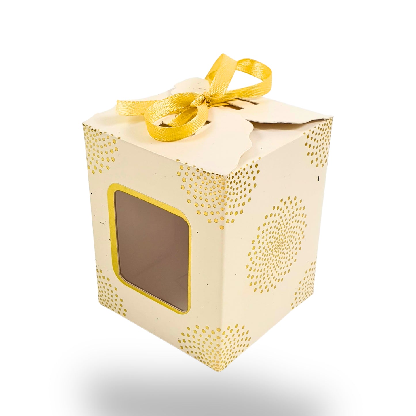 Premium Gift Box| RCF-06 | 3x2.5x2.5 inches | White With Golden Leafing