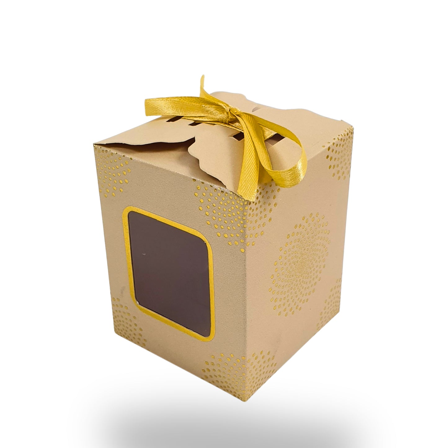 Premium Gift Box | RCF-06 | 3x2.5x2.5 inches | Cream With Golden Leafing