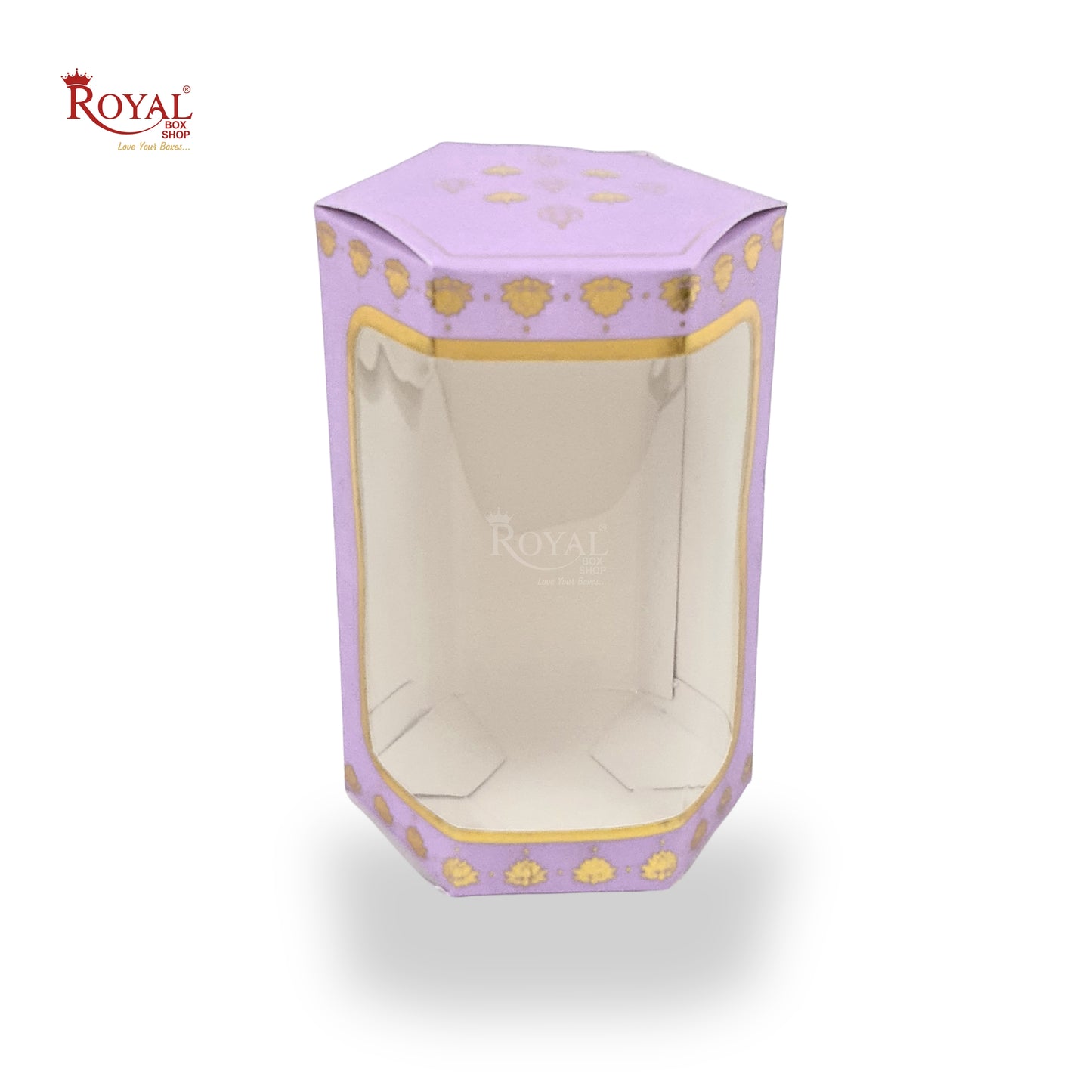 Cookies Box with Window I RCF-08 D2 I Size 5x3x3 inches I Purple with flower  leafing
