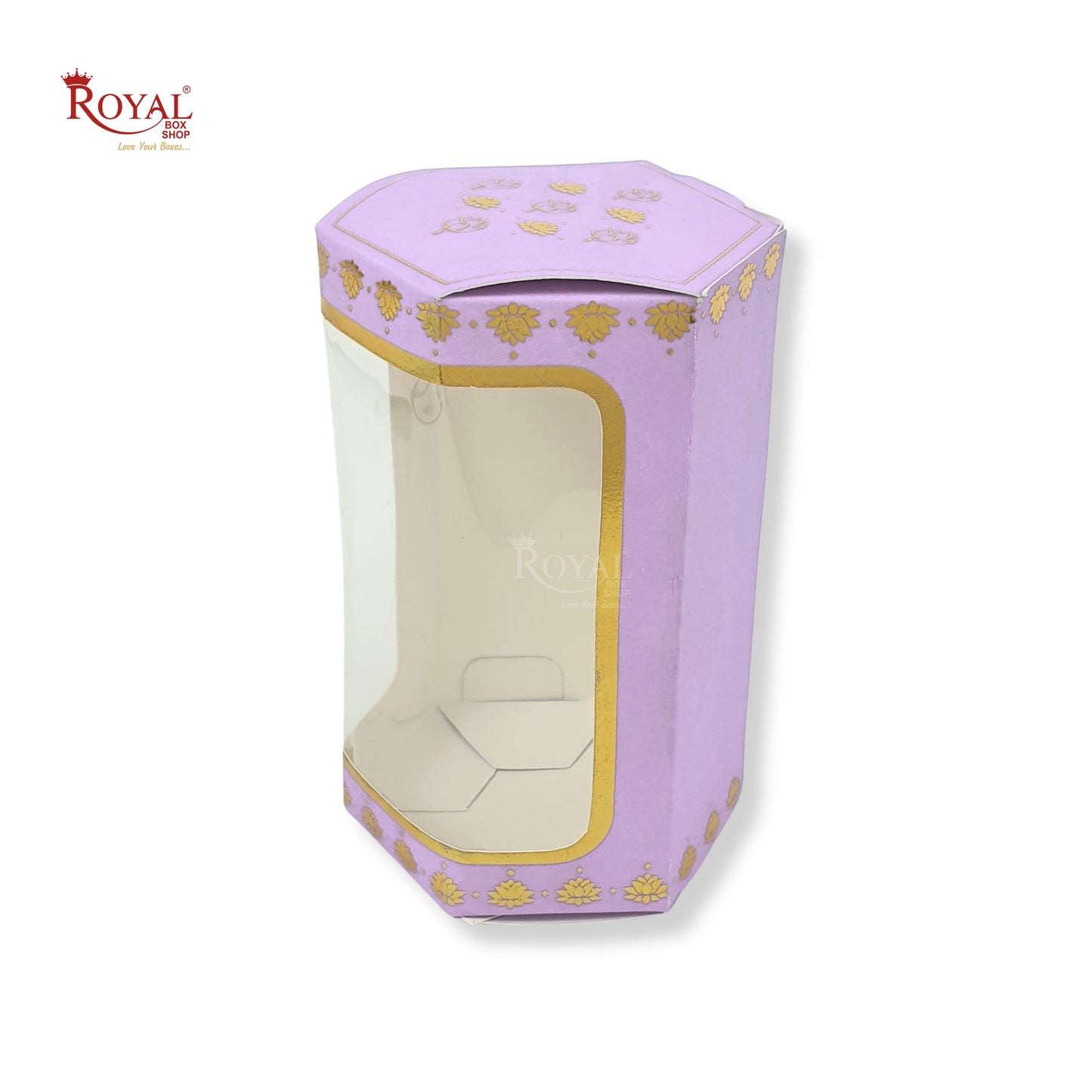 Cookies Box with Window I RCF-08 D2 I Size 5x3x3 inches I Purple with flower  leafing