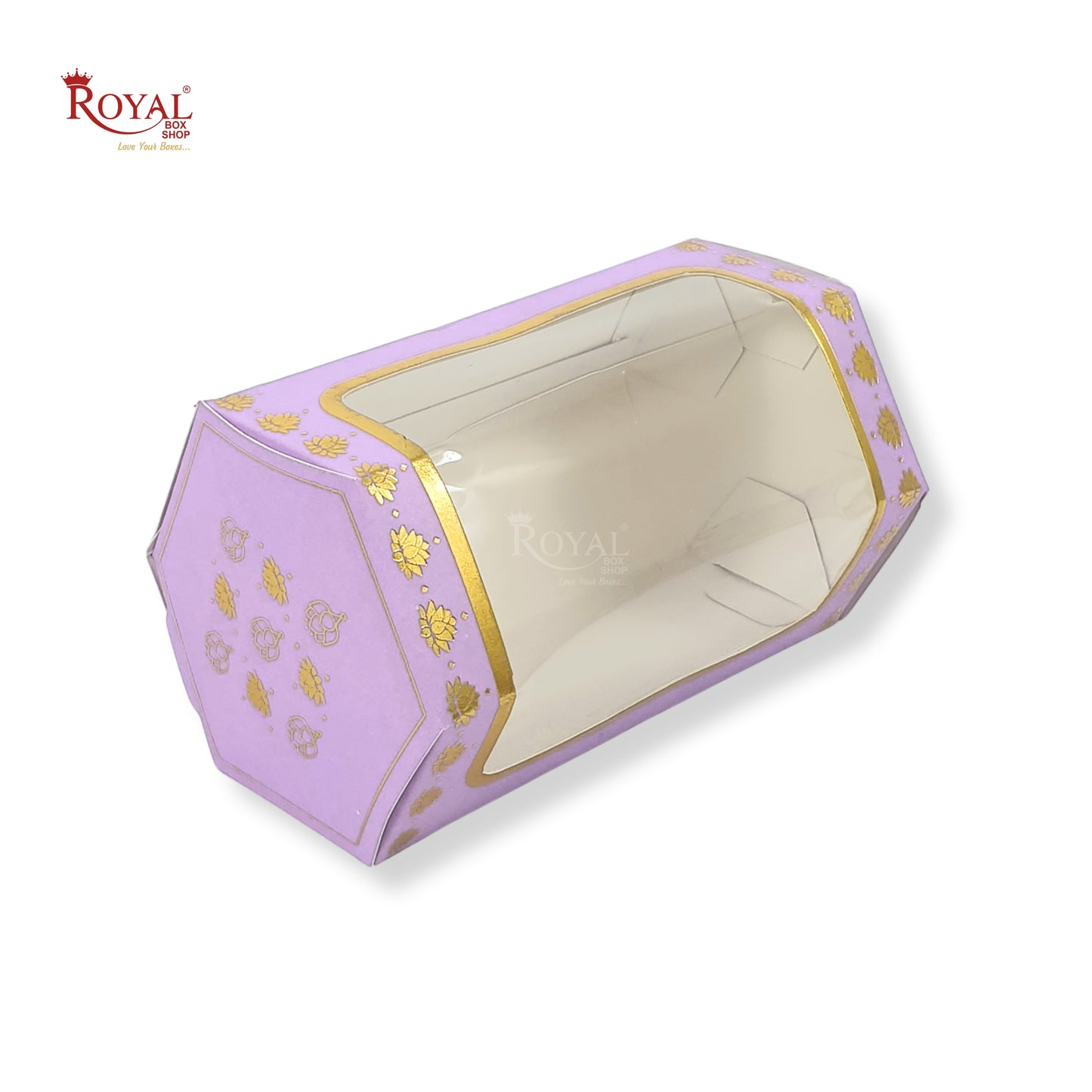 Cookies Box with Window I RCF-08 D2 I Size 5x3x3 inches I Purple with flower  leafing