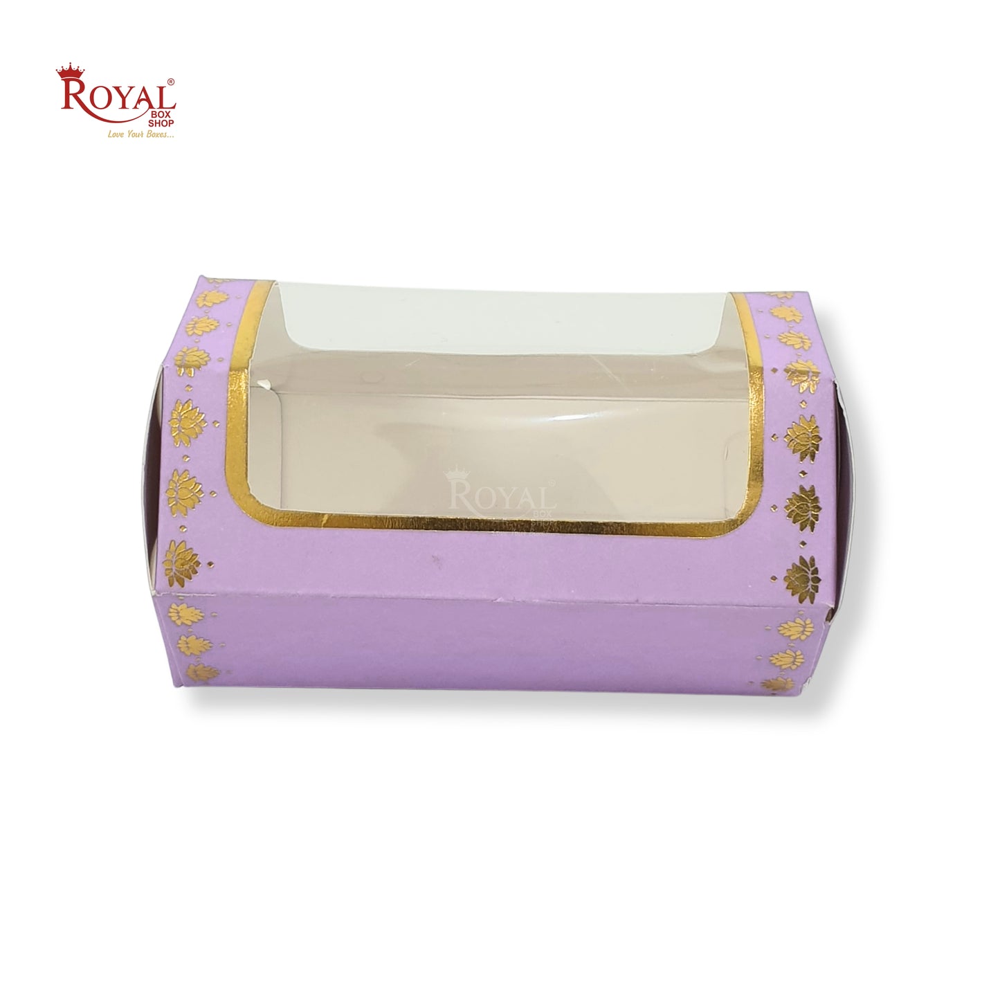 Cookies Box with Window I RCF-08 D2 I Size 5x3x3 inches I Purple with flower  leafing